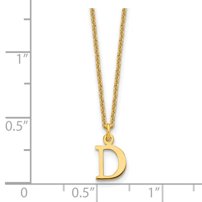 14K Yellow Gold 14Ky Cutout Letter D Initial Necklace