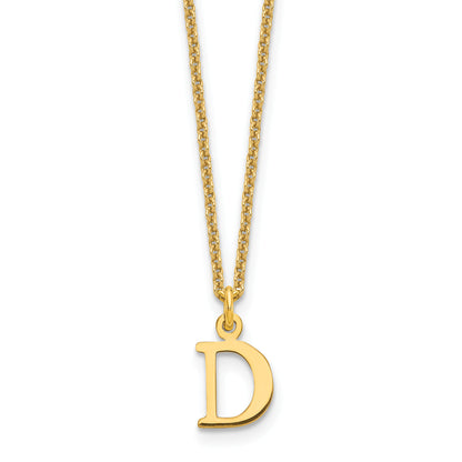 14K Yellow Gold 14Ky Cutout Letter D Initial Necklace