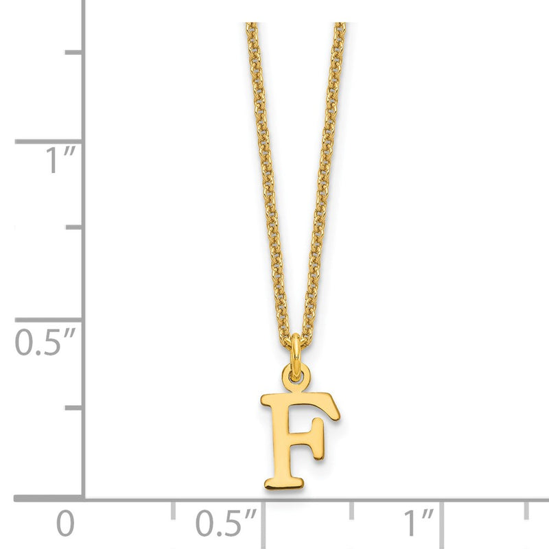 14K Yellow Gold 14Ky Cutout Letter F Initial Necklace