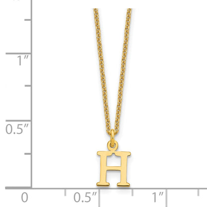 14K Yellow Gold 14Ky Cutout Letter H Initial Necklace