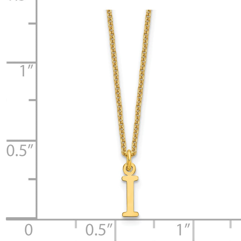 14K Yellow Gold 14Ky Cutout Letter I Initial Necklace