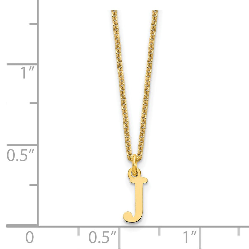 14K Yellow Gold 14Ky Cutout Letter J Initial Necklace