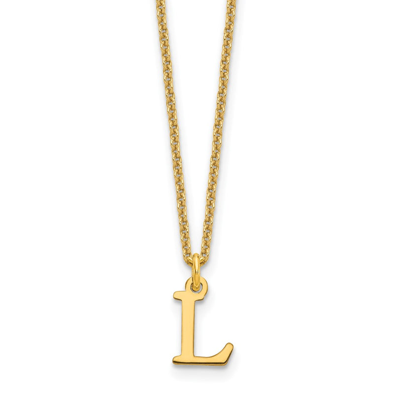 14K Yellow Gold 14Ky Cutout Letter L Initial Necklace