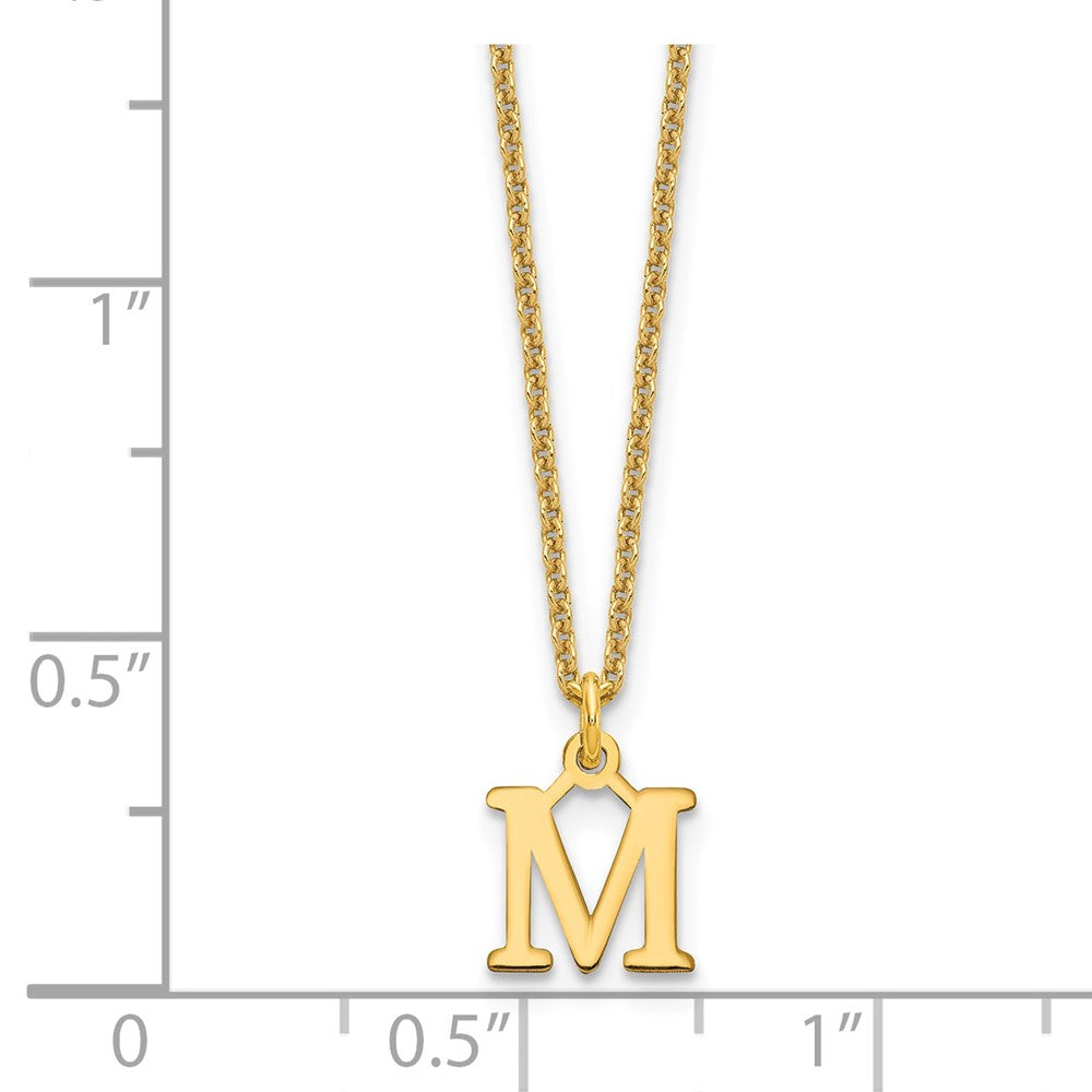 14K Yellow Gold 14Ky Cutout Letter M Initial Necklace