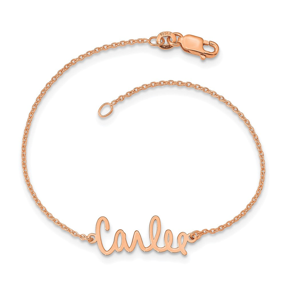 Rose Plated Sterling Silver/Rose Signature Bracelet