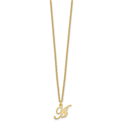 Gold Plated Sterling Silver Letter A Initial Necklace