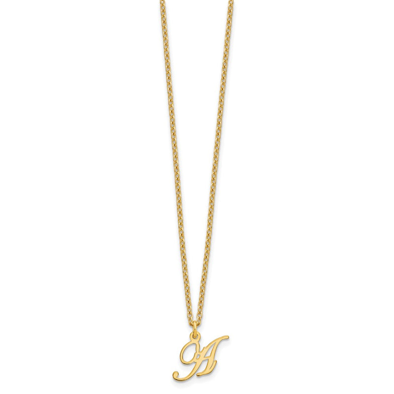 Gold Plated Sterling Silver Letter A Initial Necklace