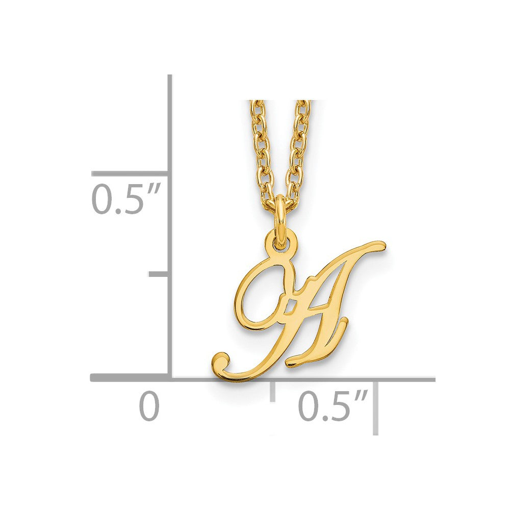 Gold Plated Sterling Silver Letter A Initial Necklace