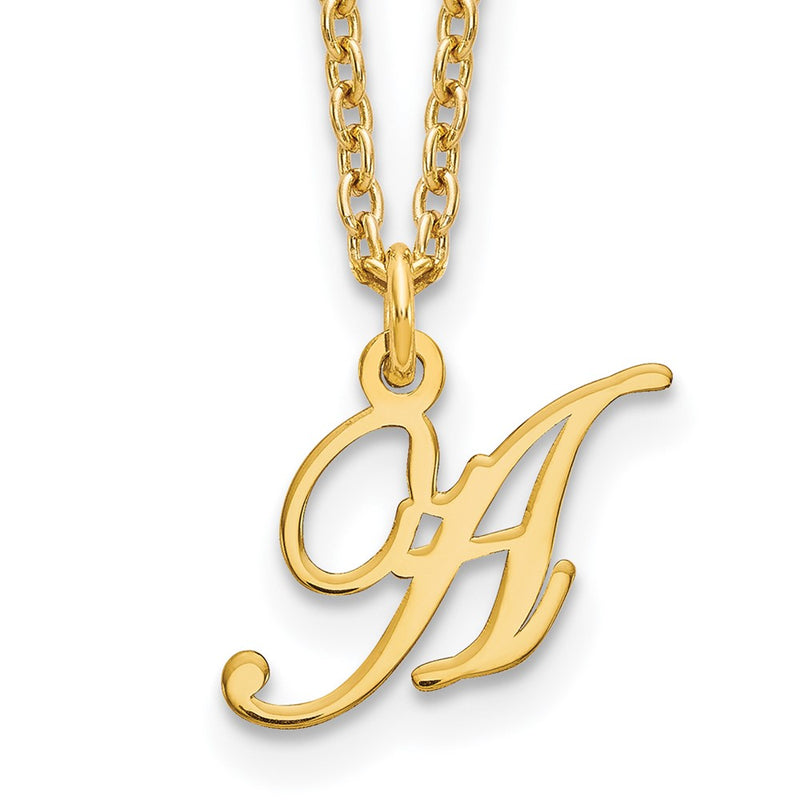 Gold Plated Sterling Silver Letter A Initial Necklace