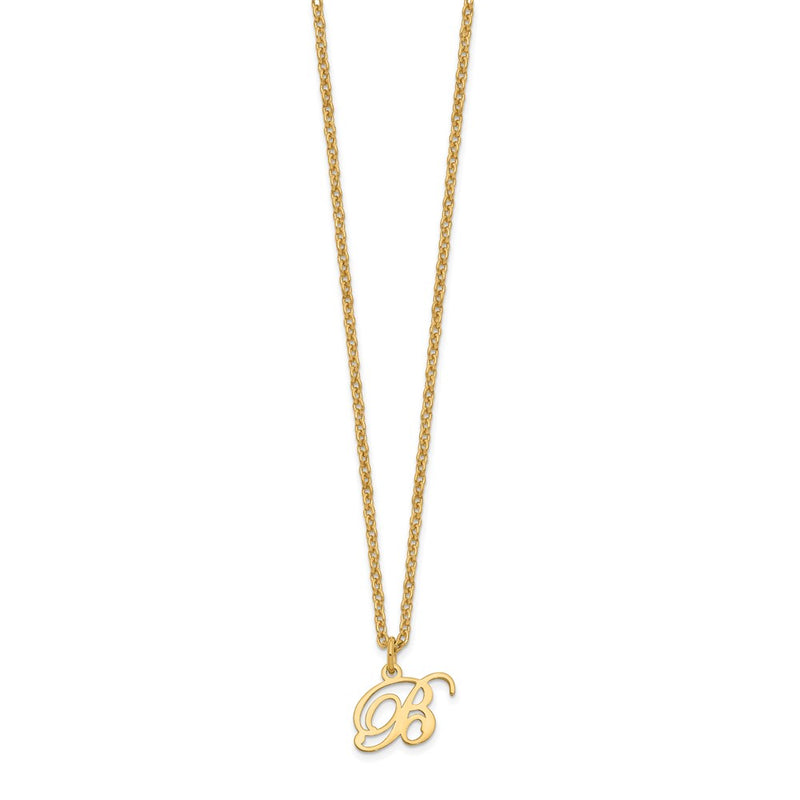 Gold Plated Sterling Silver Letter B Initial Necklace