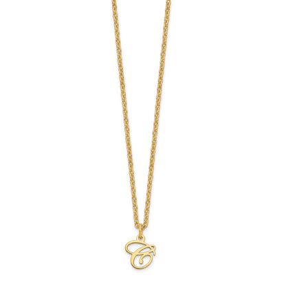 Gold Plated Sterling Silver Letter C Initial Necklace