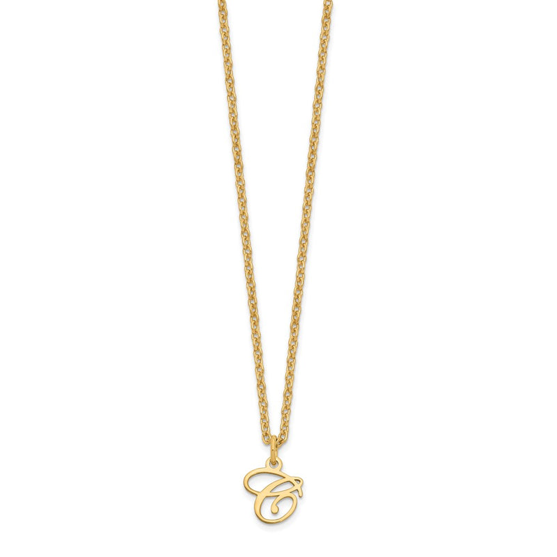 Gold Plated Sterling Silver Letter C Initial Necklace