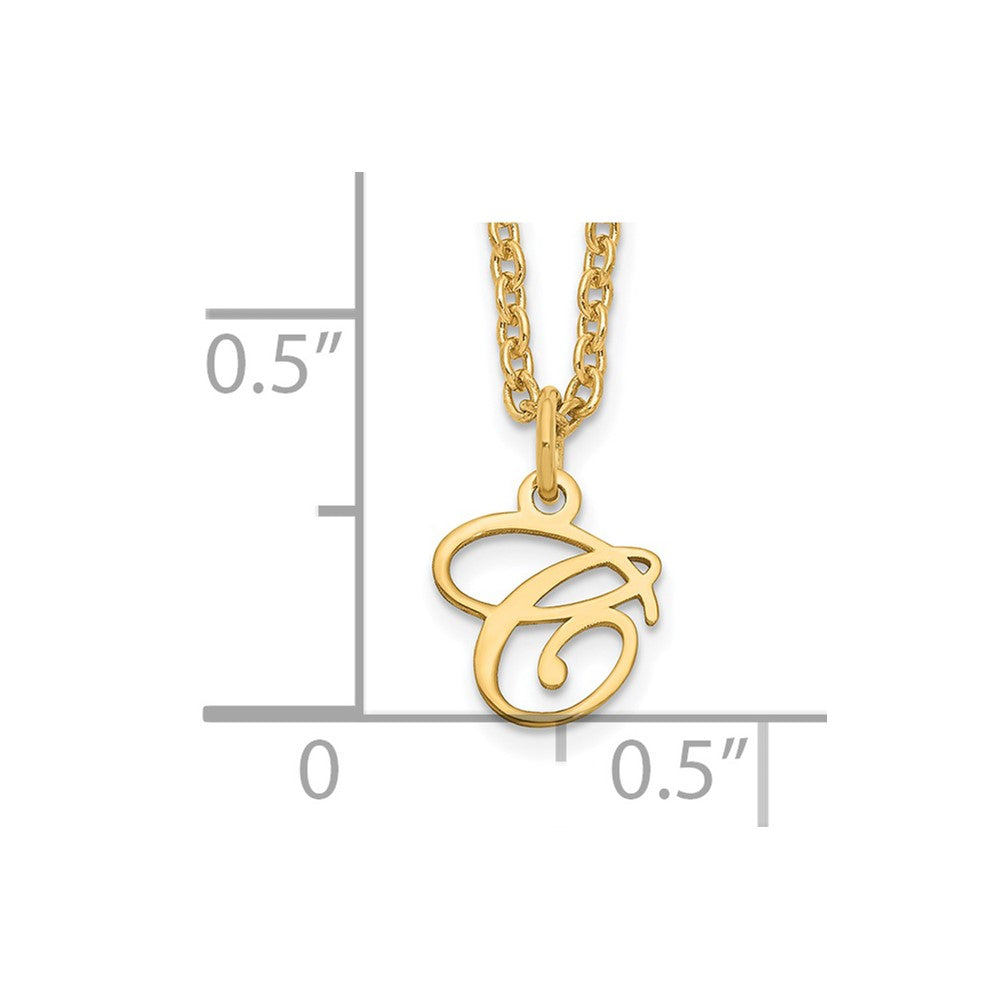 Gold Plated Sterling Silver Letter C Initial Necklace