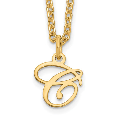 Gold Plated Sterling Silver Letter C Initial Necklace