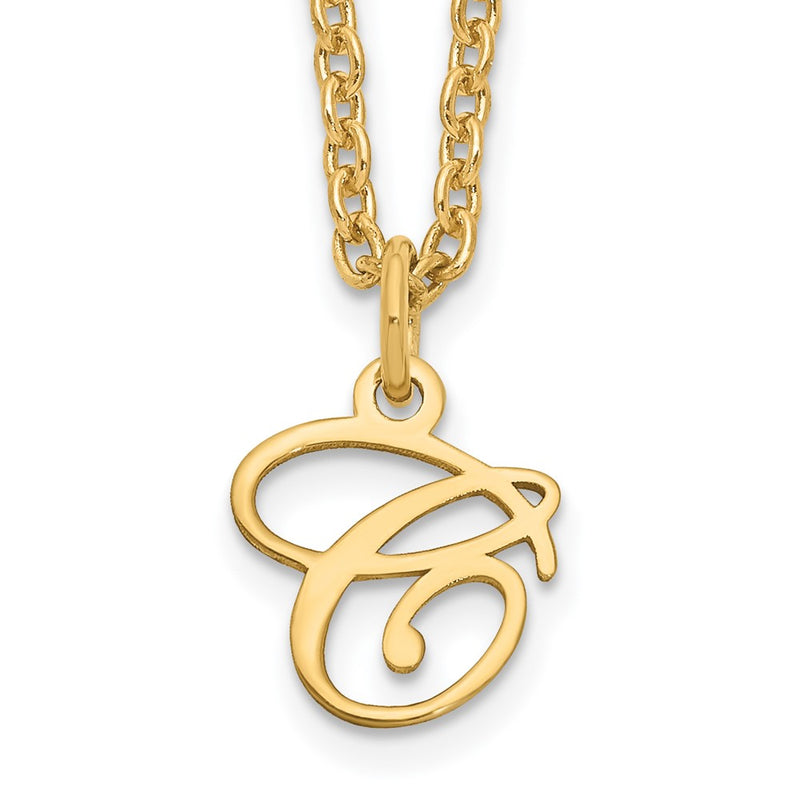 Gold Plated Sterling Silver Letter C Initial Necklace