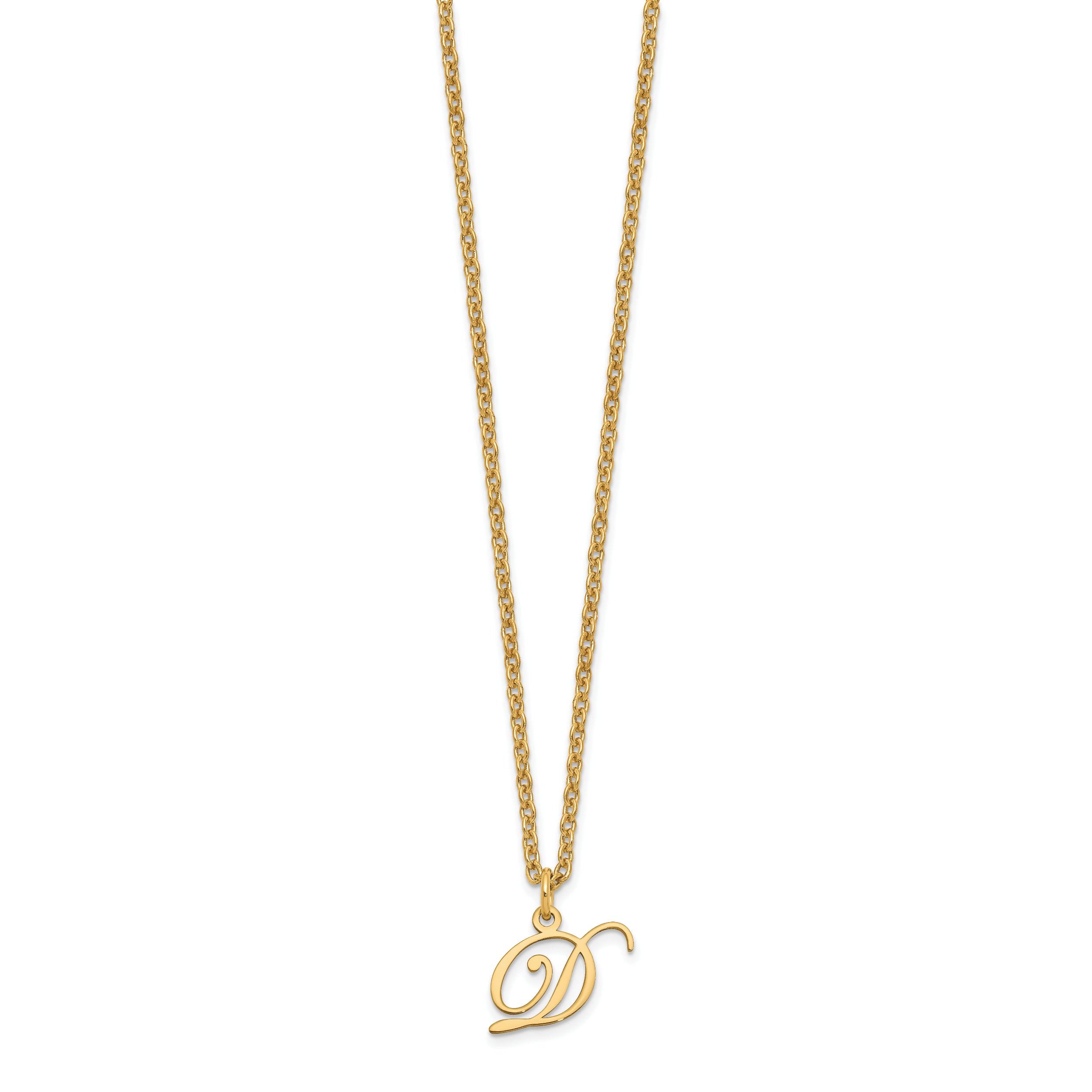 Gold Plated Sterling Silver Letter D Initial Necklace