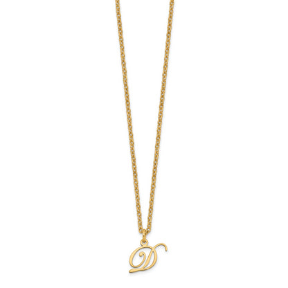 Gold Plated Sterling Silver Letter D Initial Necklace