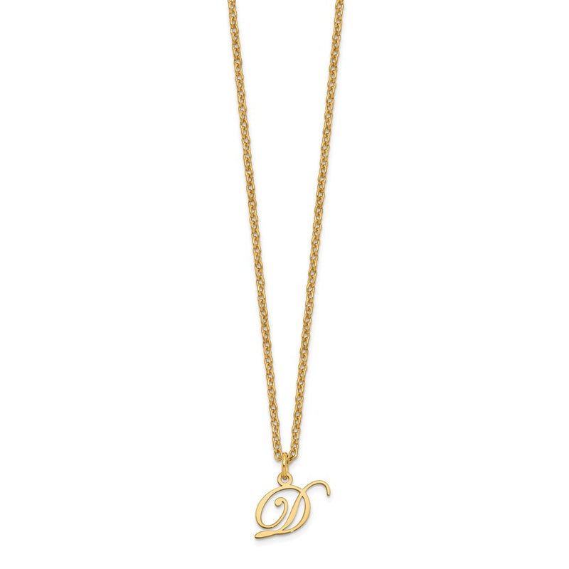 Gold Plated Sterling Silver Letter D Initial Necklace
