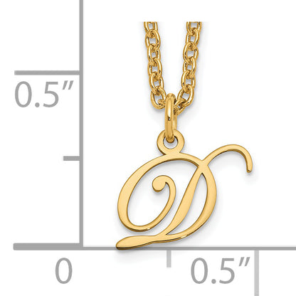 Gold Plated Sterling Silver Letter D Initial Necklace
