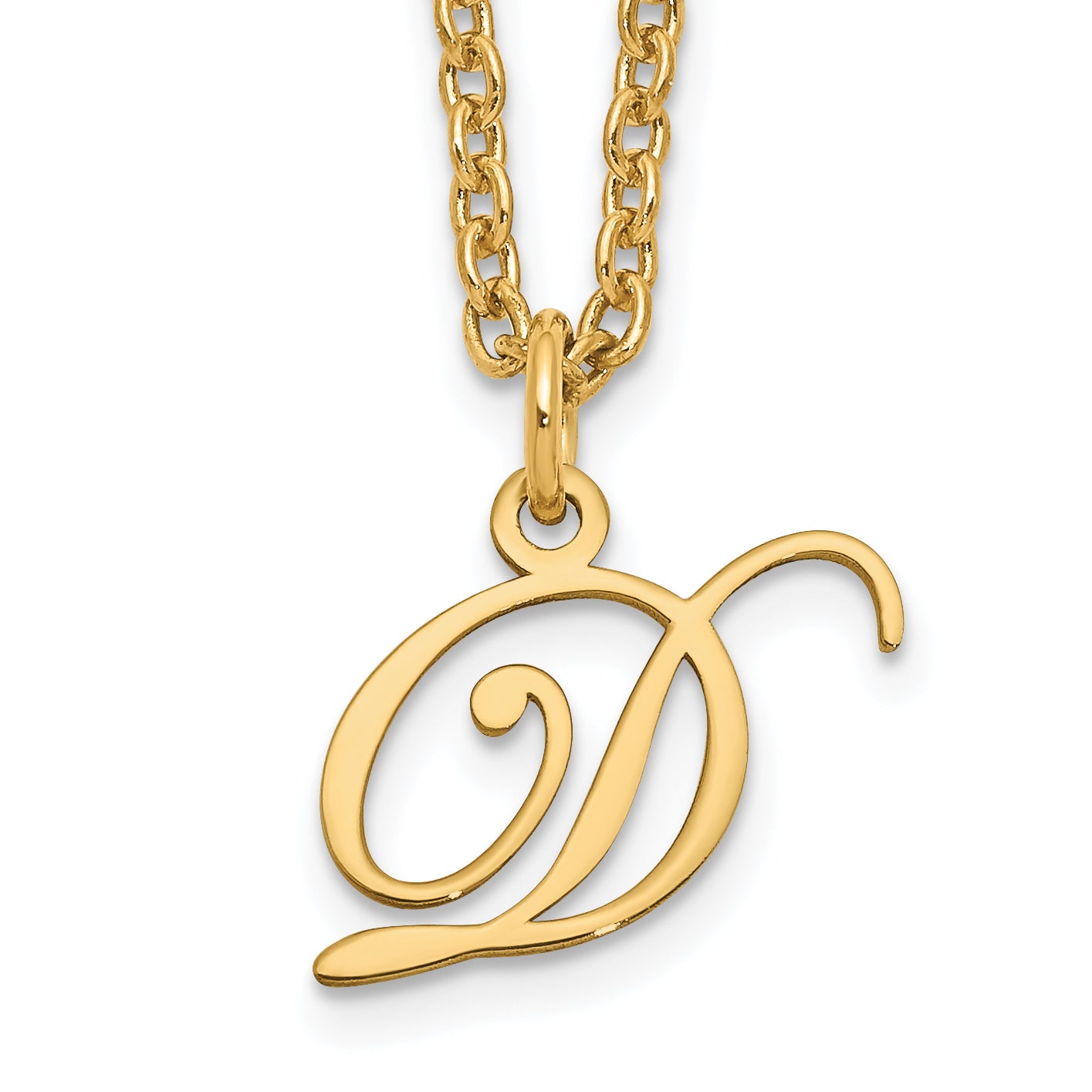 Gold Plated Sterling Silver Letter D Initial Necklace