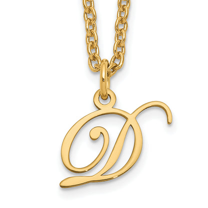 Gold Plated Sterling Silver Letter D Initial Necklace