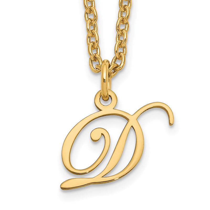 Gold Plated Sterling Silver Letter D Initial Necklace