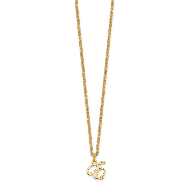 Gold Plated Sterling Silver Letter E Initial Necklace