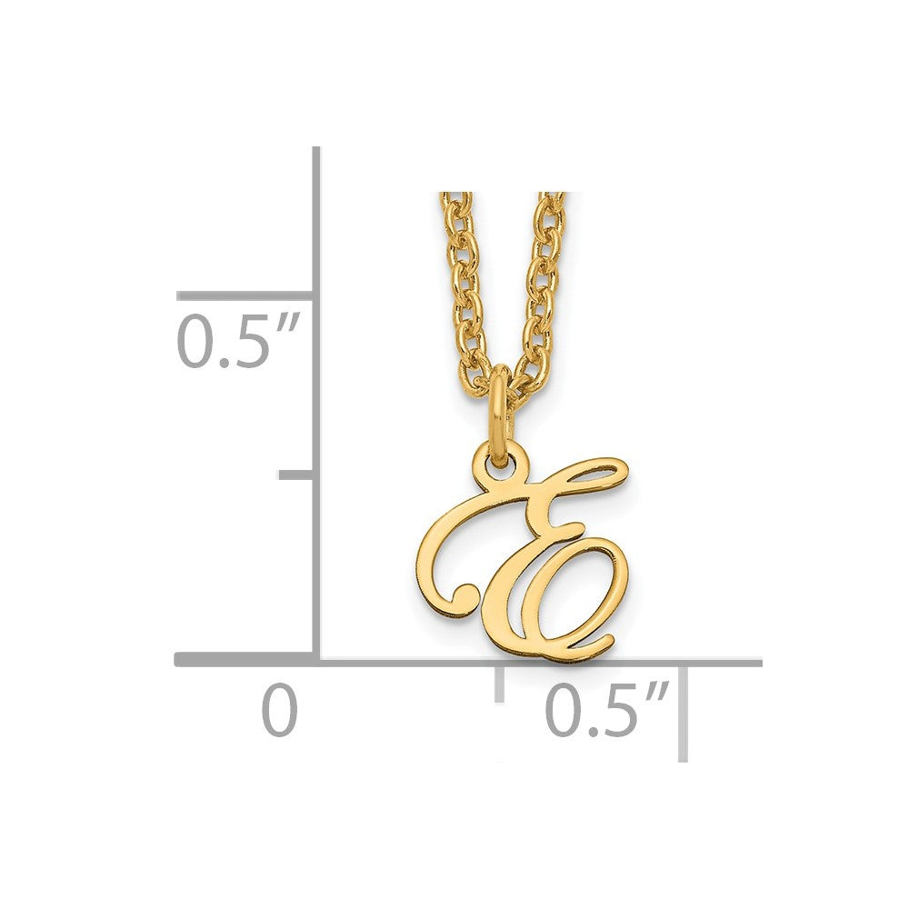 Gold Plated Sterling Silver Letter E Initial Necklace