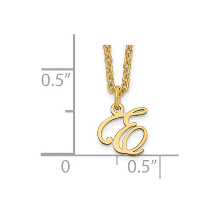 Gold Plated Sterling Silver Letter E Initial Necklace