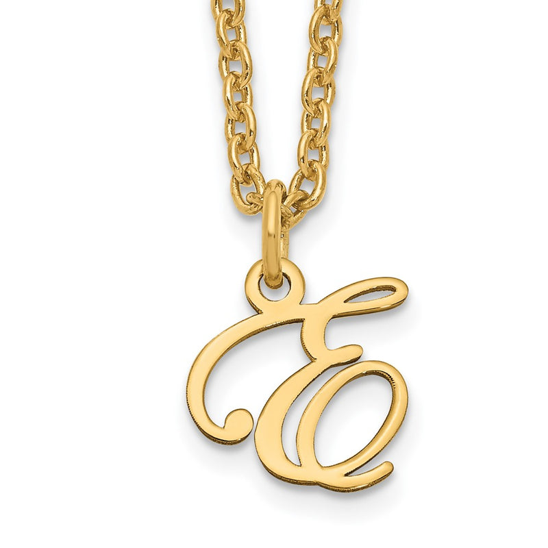 Gold Plated Sterling Silver Letter E Initial Necklace