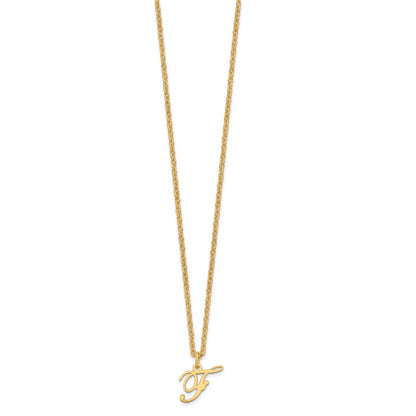 Gold Plated Sterling Silver Letter F Initial Necklace