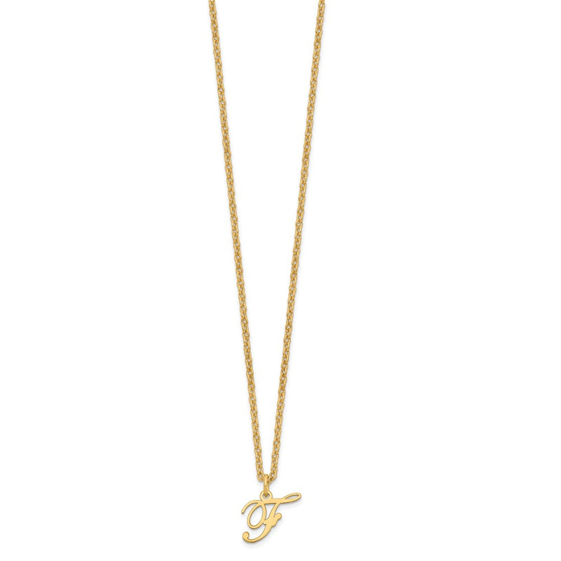 Gold Plated Sterling Silver Letter F Initial Necklace