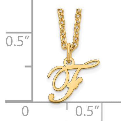 Gold Plated Sterling Silver Letter F Initial Necklace