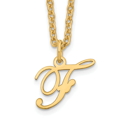 Gold Plated Sterling Silver Letter F Initial Necklace