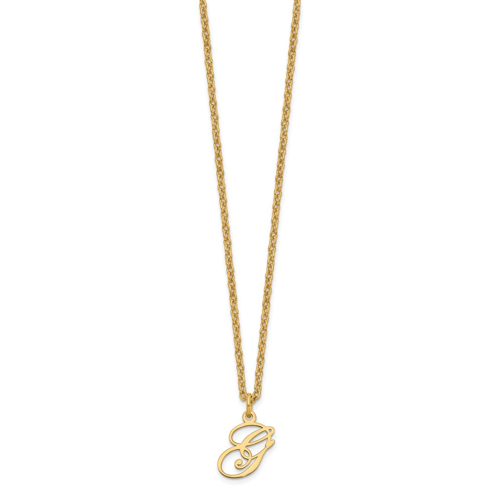 Gold Plated Sterling Silver Letter G Initial Necklace