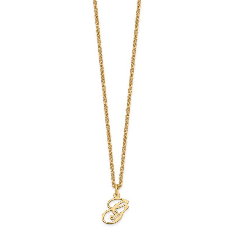 Gold Plated Sterling Silver Letter G Initial Necklace