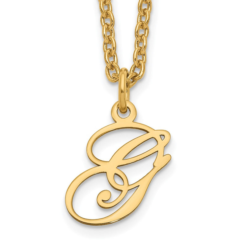 Gold Plated Sterling Silver Letter G Initial Necklace