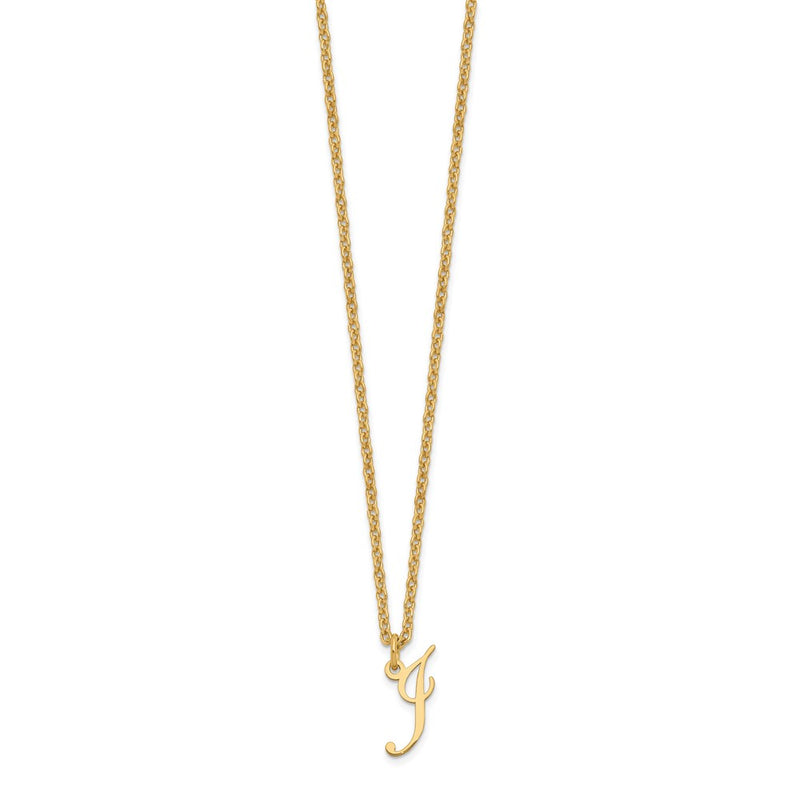 Gold Plated Sterling Silver Letter I Initial Necklace