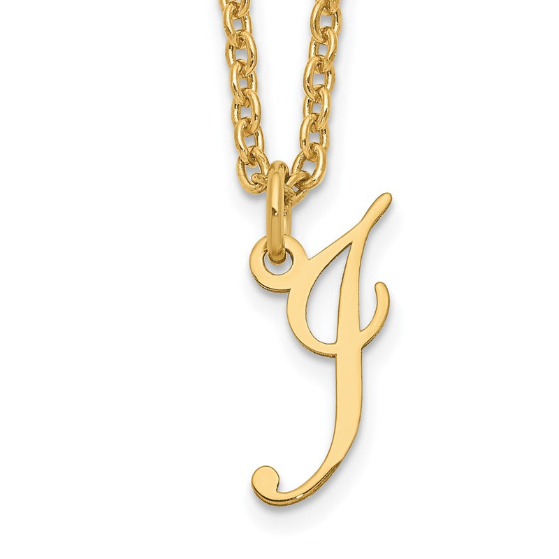 Gold Plated Sterling Silver Letter I Initial Necklace