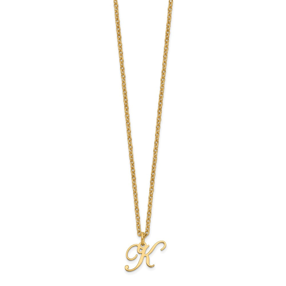 Gold Plated Sterling Silver Letter K Initial Necklace
