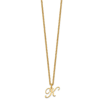 Gold Plated Sterling Silver Letter K Initial Necklace