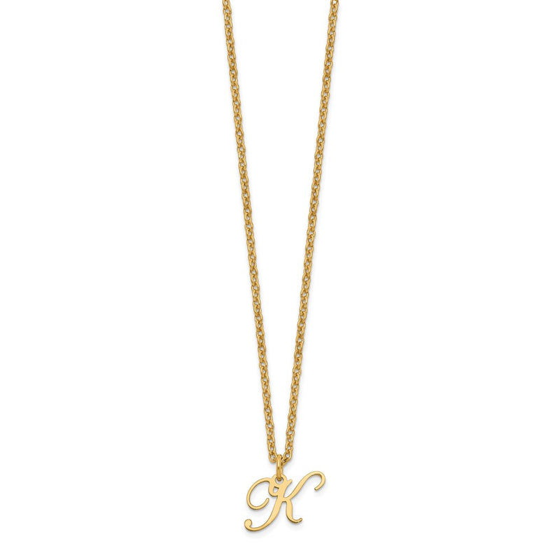 Gold Plated Sterling Silver Letter K Initial Necklace