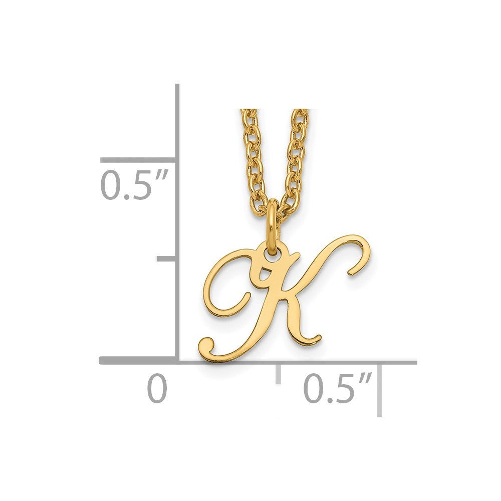 Gold Plated Sterling Silver Letter K Initial Necklace