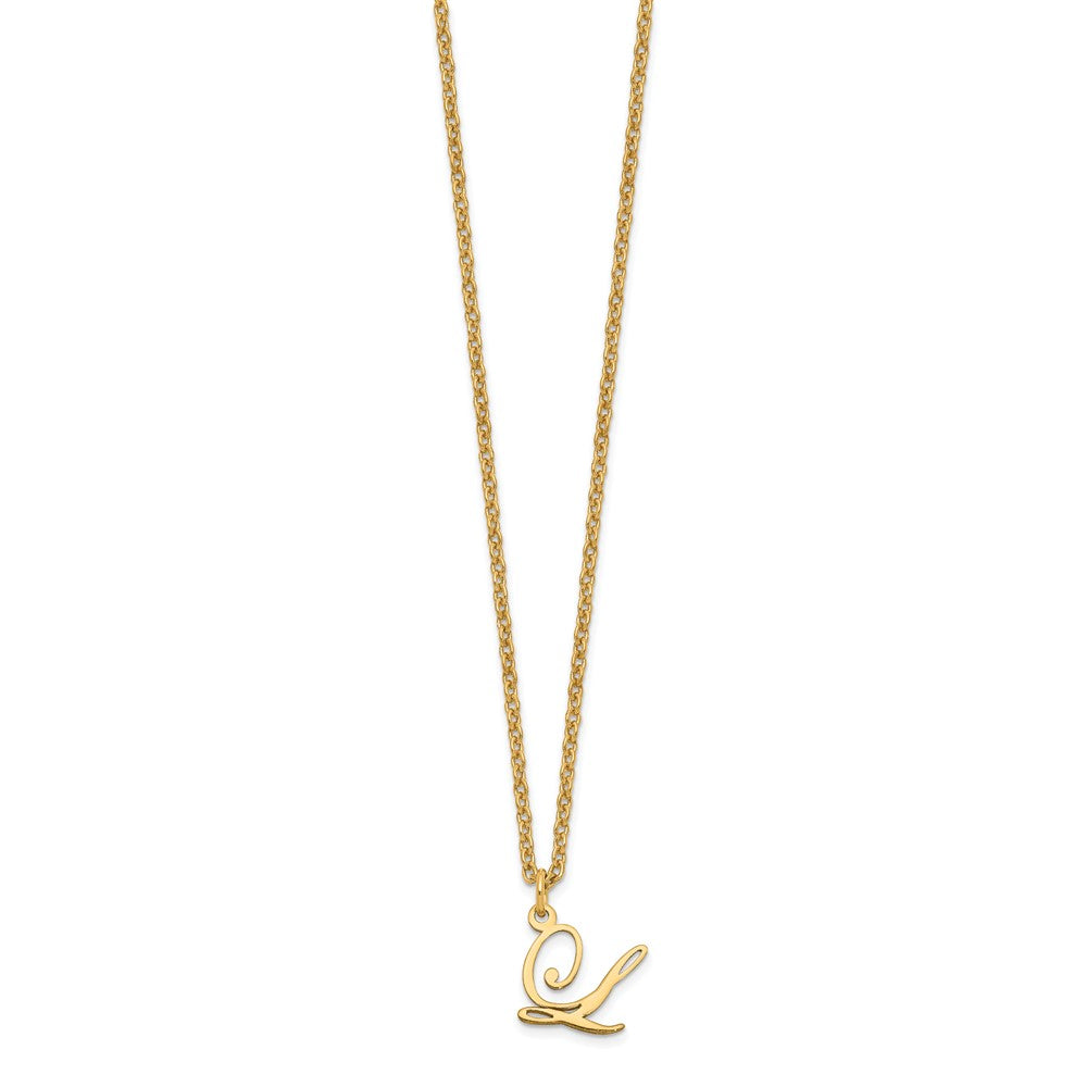 Gold Plated Sterling Silver Letter L Initial Necklace