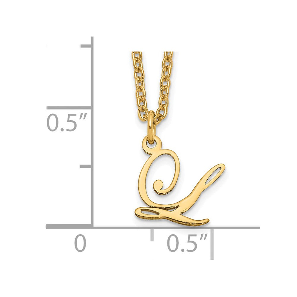 Gold Plated Sterling Silver Letter L Initial Necklace