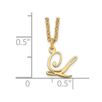 Gold Plated Sterling Silver Letter L Initial Necklace