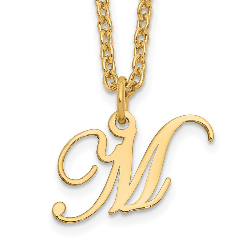 Gold Plated Sterling Silver Letter M Initial Necklace