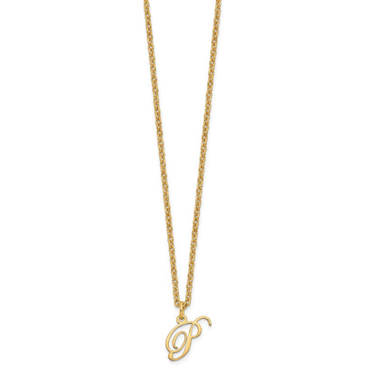 Gold Plated Sterling Silver Letter P Initial Necklace