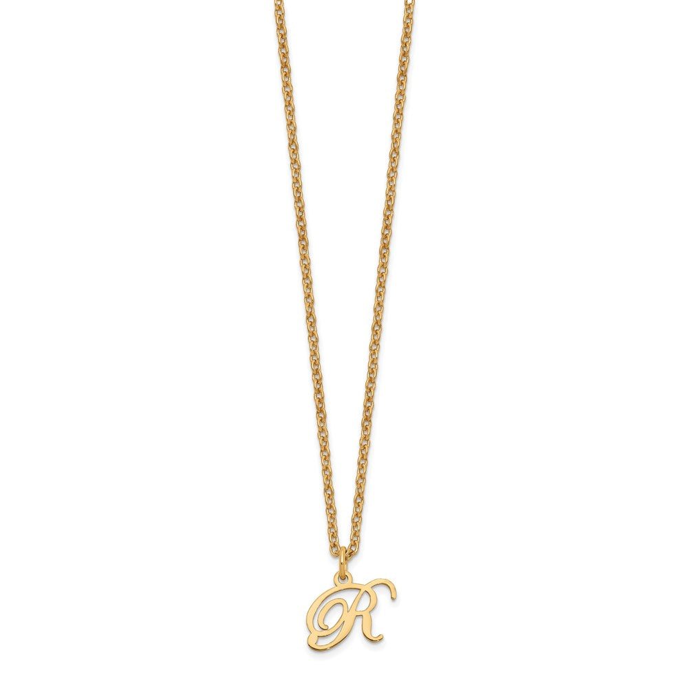 Gold Plated Sterling Silver Letter R Initial Necklace