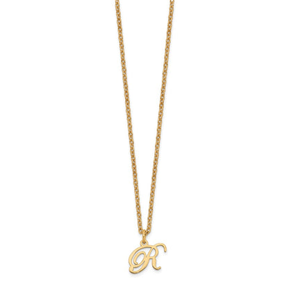 Gold Plated Sterling Silver Letter R Initial Necklace
